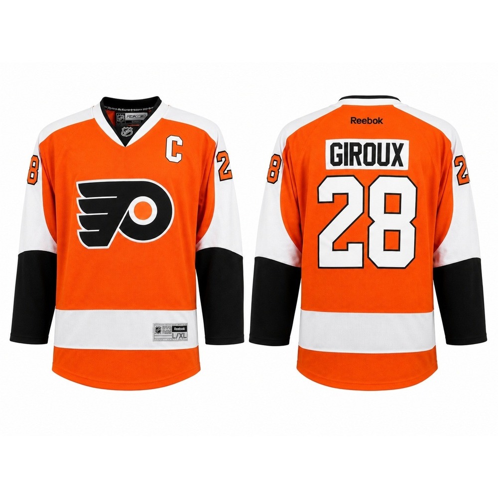 Reebok NHL Philadelphia Flyers Claude Giroux 28 Jersey Orange Mens L/XL B5